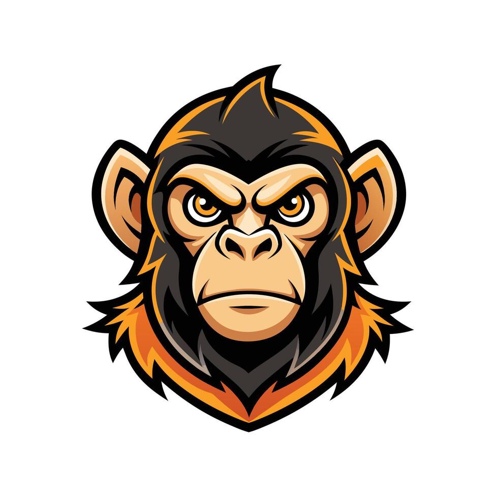 Monkey Mascot Logo Design with Modern illustration Concept Style for Badge and T Shirt Printing white background vector