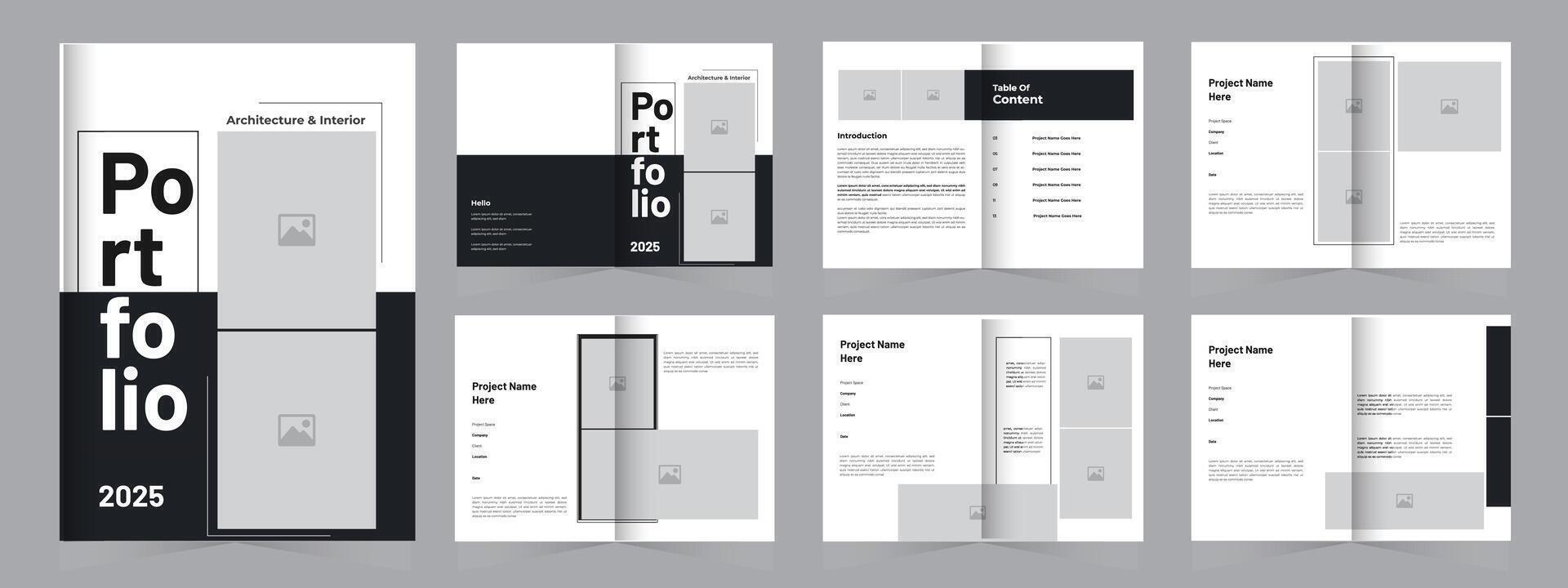Modern Architecture or interior portfolio, portfolio design vector