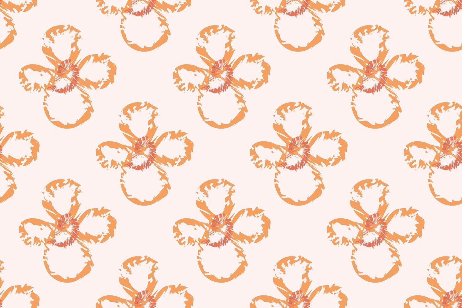Naive floral pattern in the style of the 70s with groovy daisy flowers of natural tones. Retro design. Contemporary minimalistic trendy background for kids. Scandinavian nursery print. vector