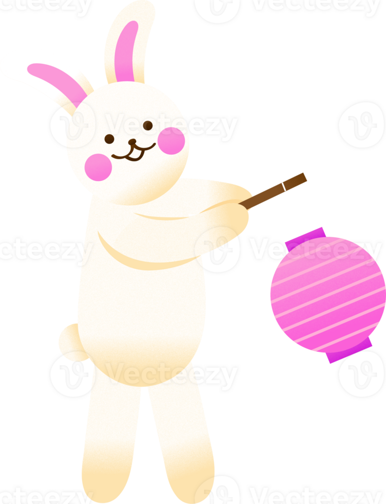 A rabbit hold a lantern png