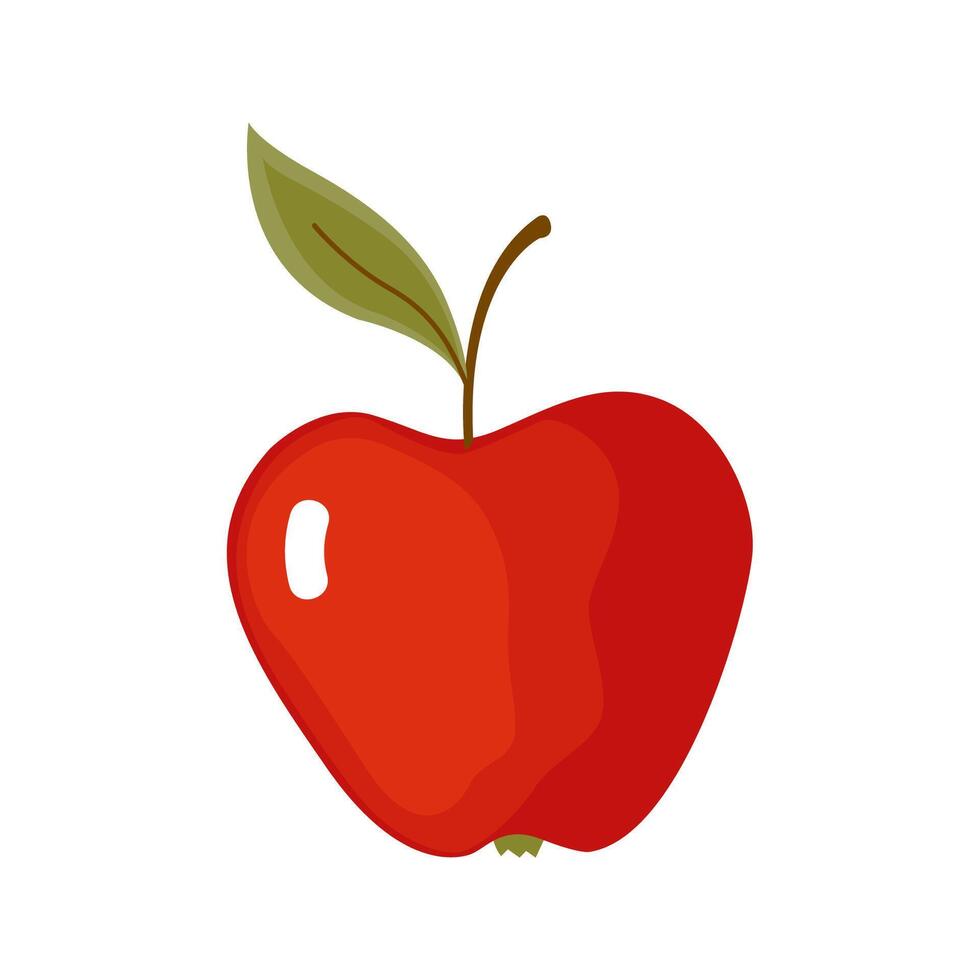 red apple isolated on white background vector