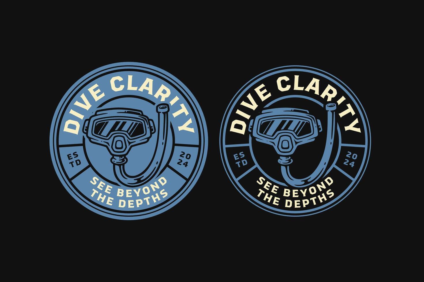 diving goggles with hose, scuba diver glasses badge logo collection design for adventure and diving vector