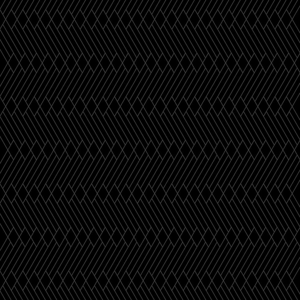Diamond shape with grey color lines and seamless pattern with black background. vector