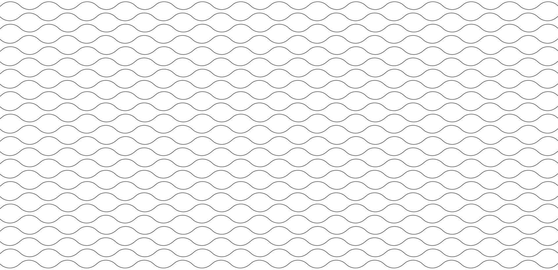 Seamless geometric pattern based on repetitive wavy shapes on a white background. vector