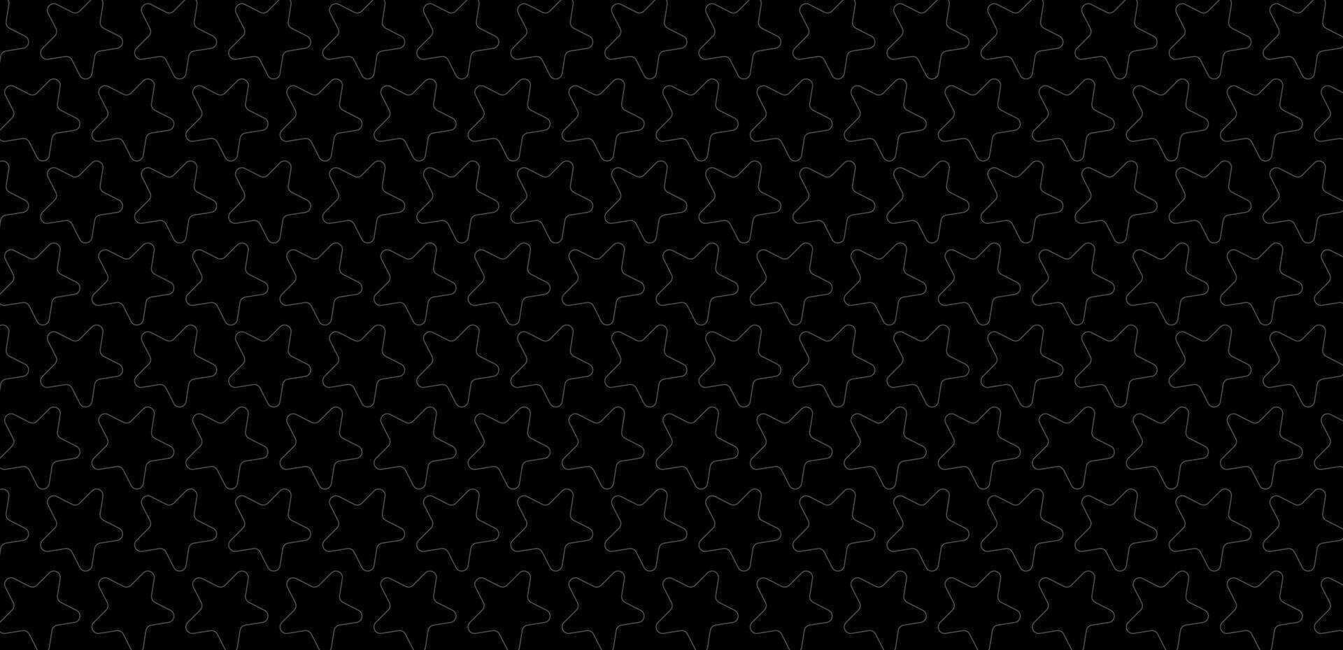Seamless pattern of grey stars on a black background. vector
