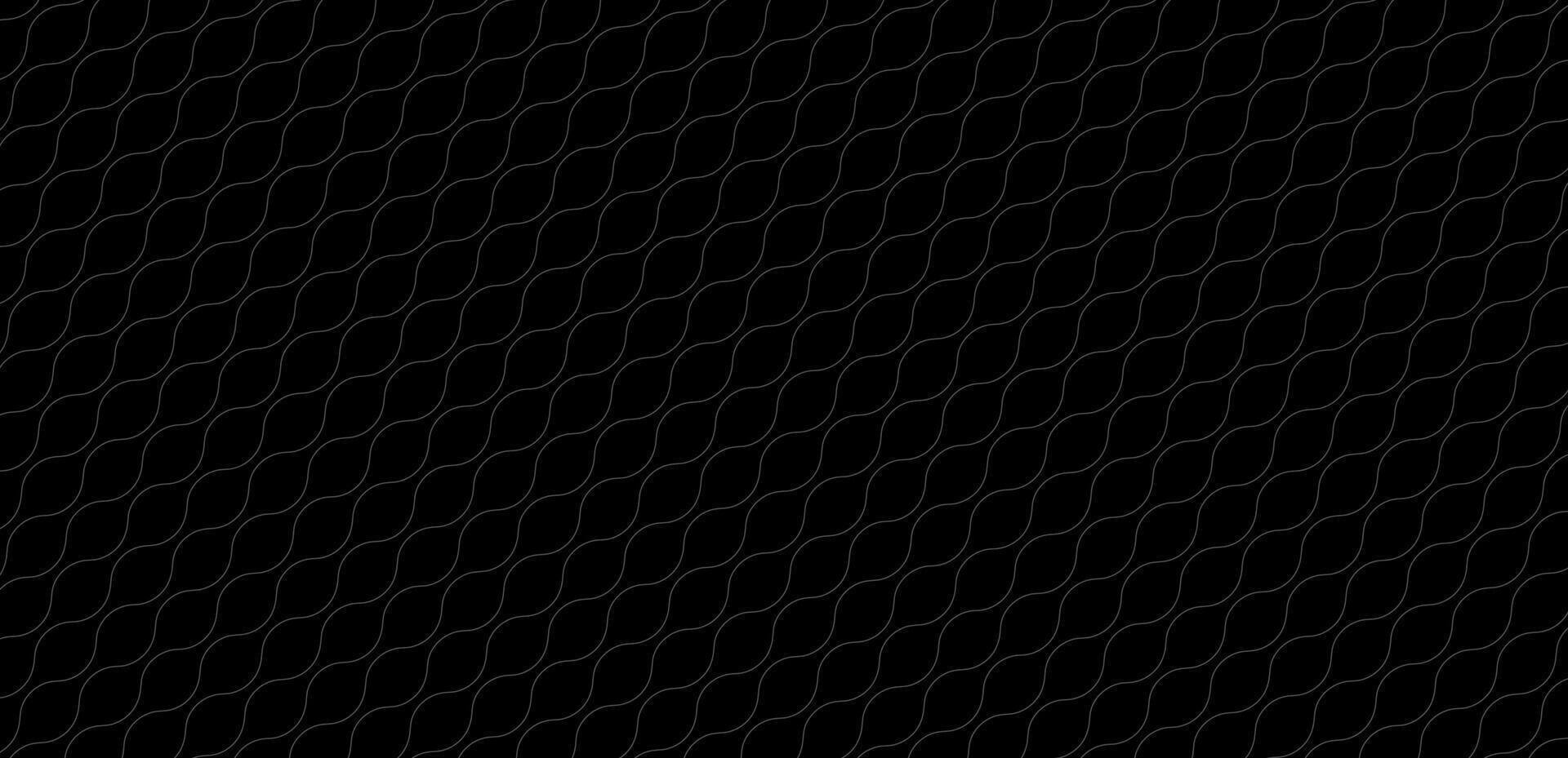Grey color wave shapes a seamless pattern with a black background. vector