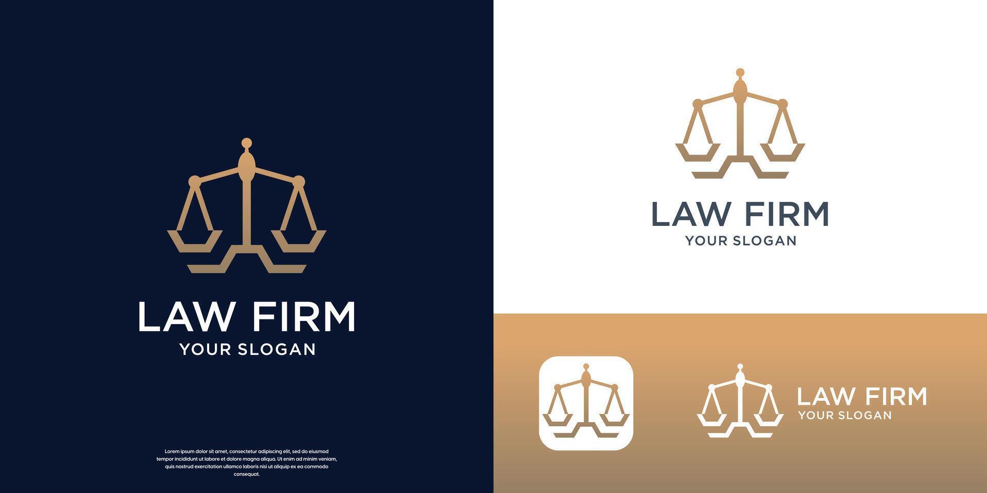 Simple elegant law firm logo design inspiration. vector