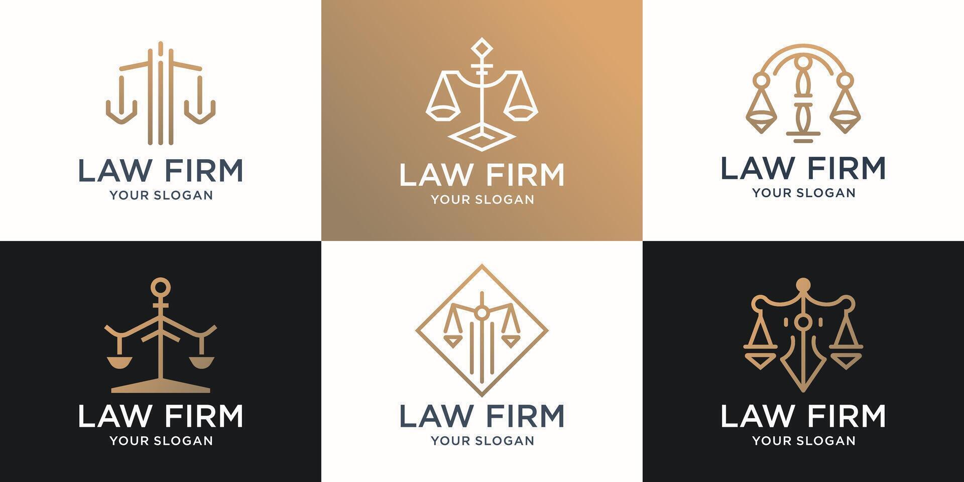 symbol of law firm logo set design inspirations. vector