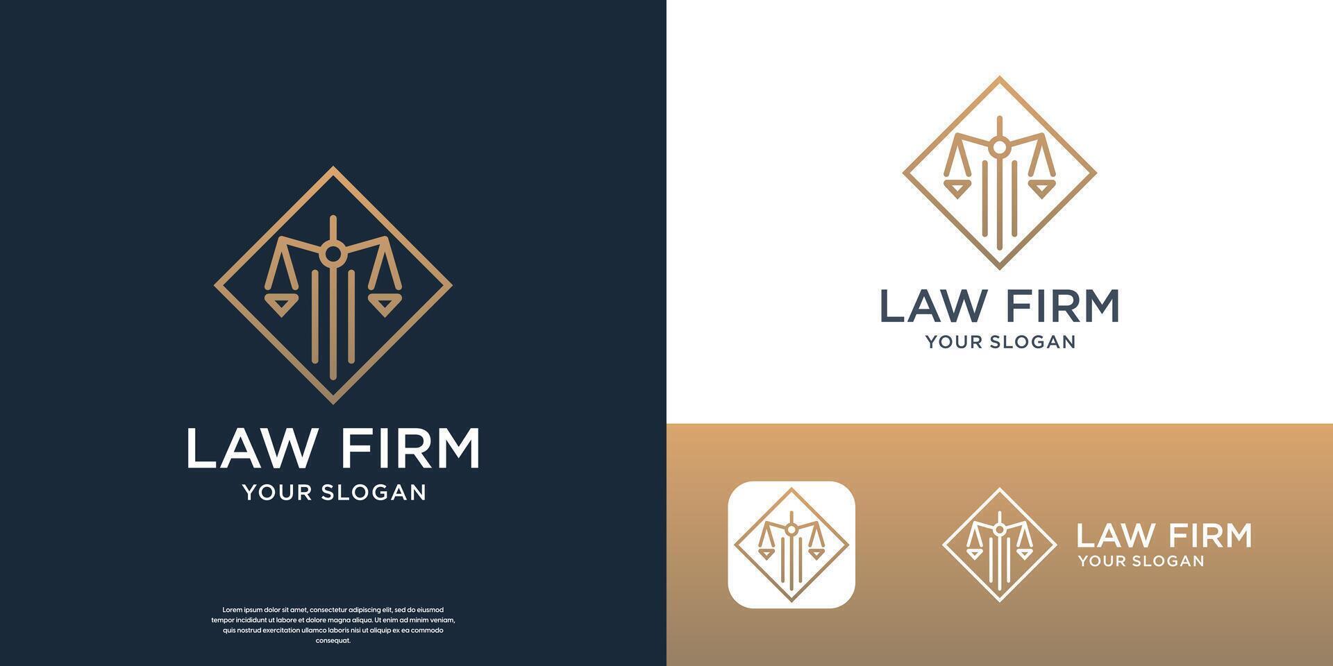 Lawyer logo with creative element style Premium . vector