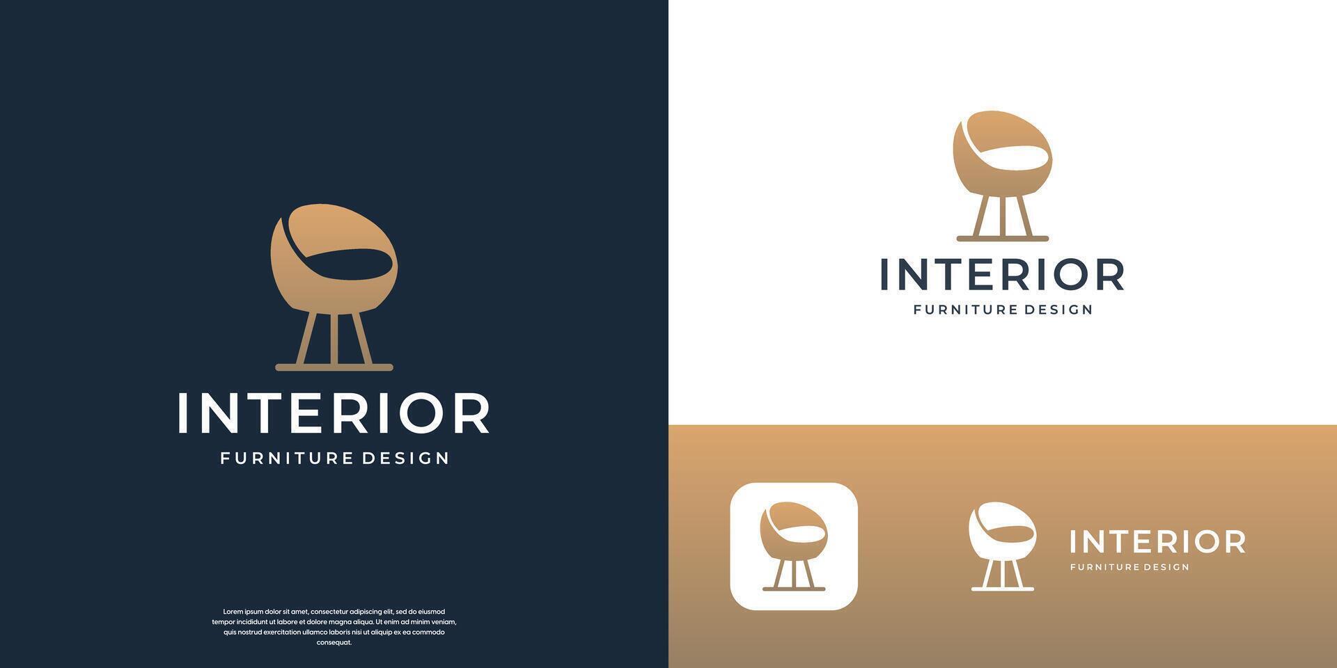 furniture sofa minimalist flat logo template illustration design. vector