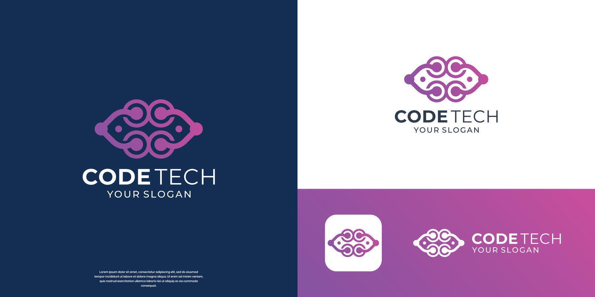 Modern Coding logo designs concept , Programmer Technology symbol graphic. vector