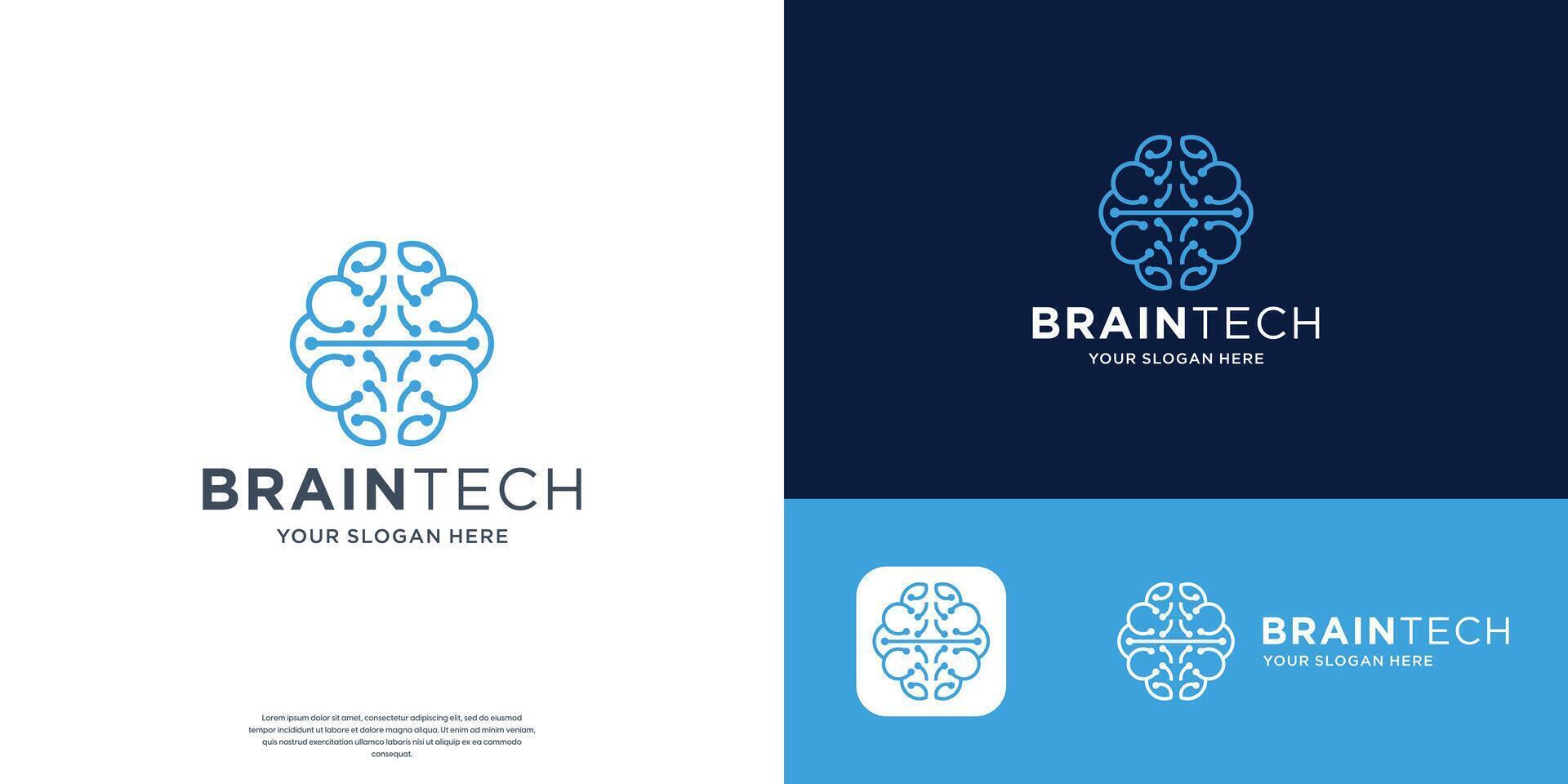 brain connection logo icon. digital brain,brainstorm logo design. vector