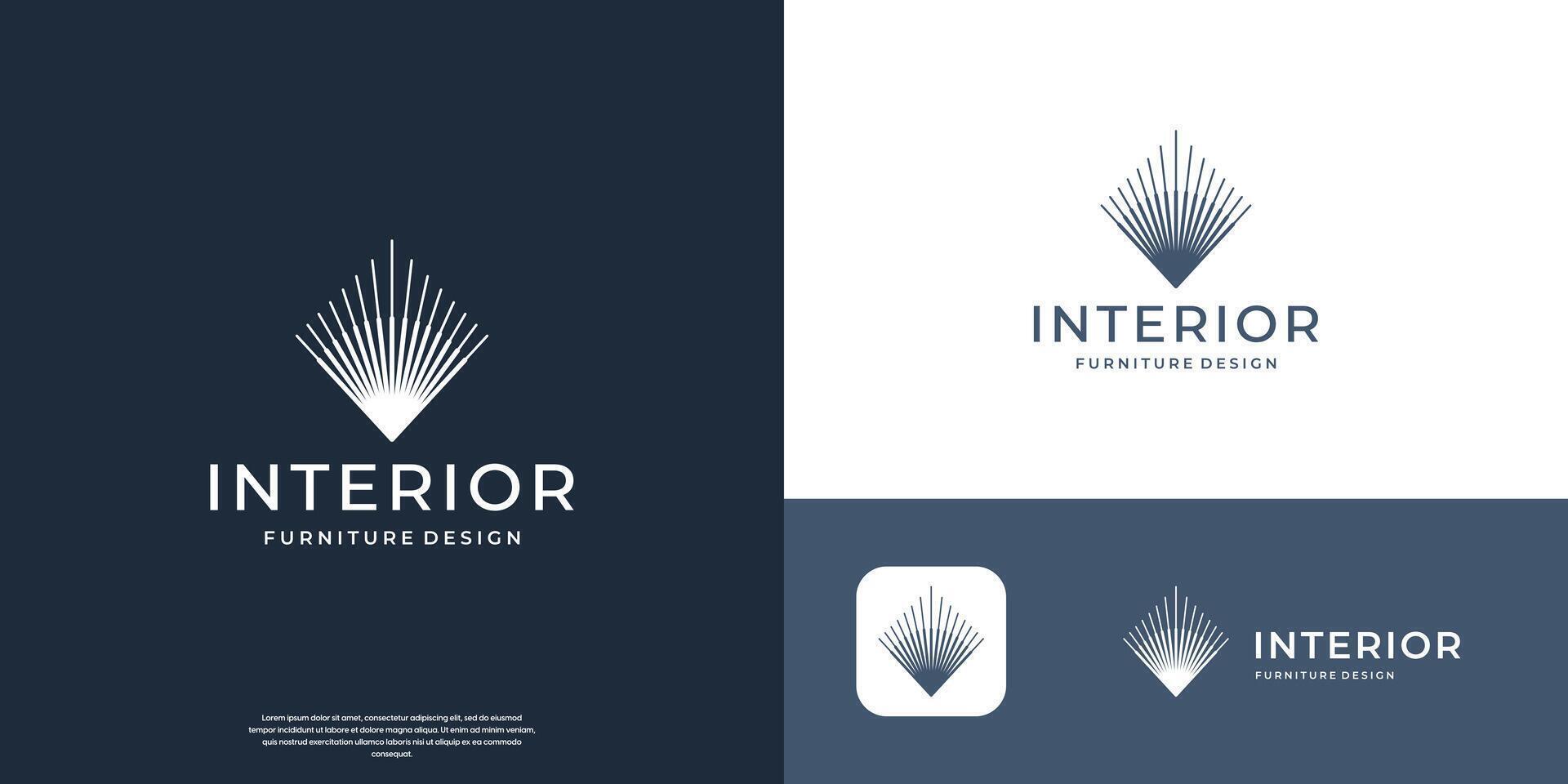 minimalist furniture interior logo design inspiration graphics vector