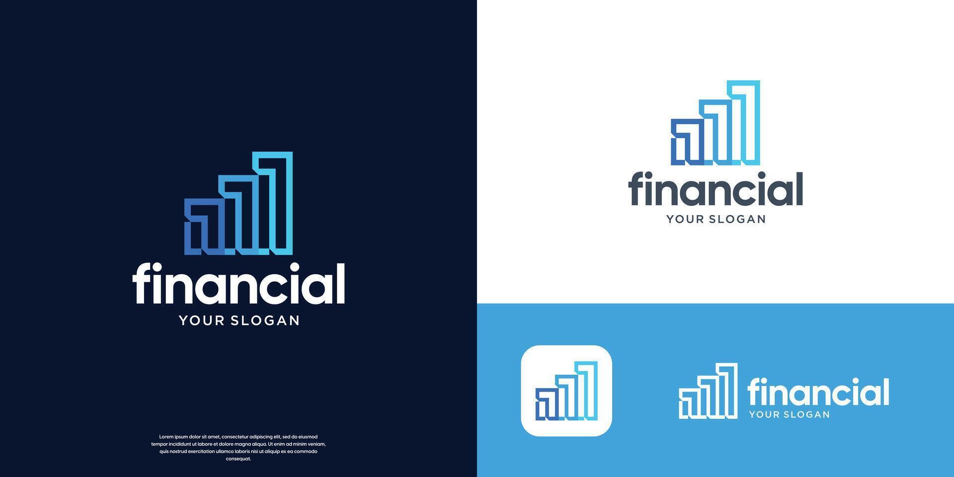 minimalist accounting financial logo with growth chart symbol design. vector