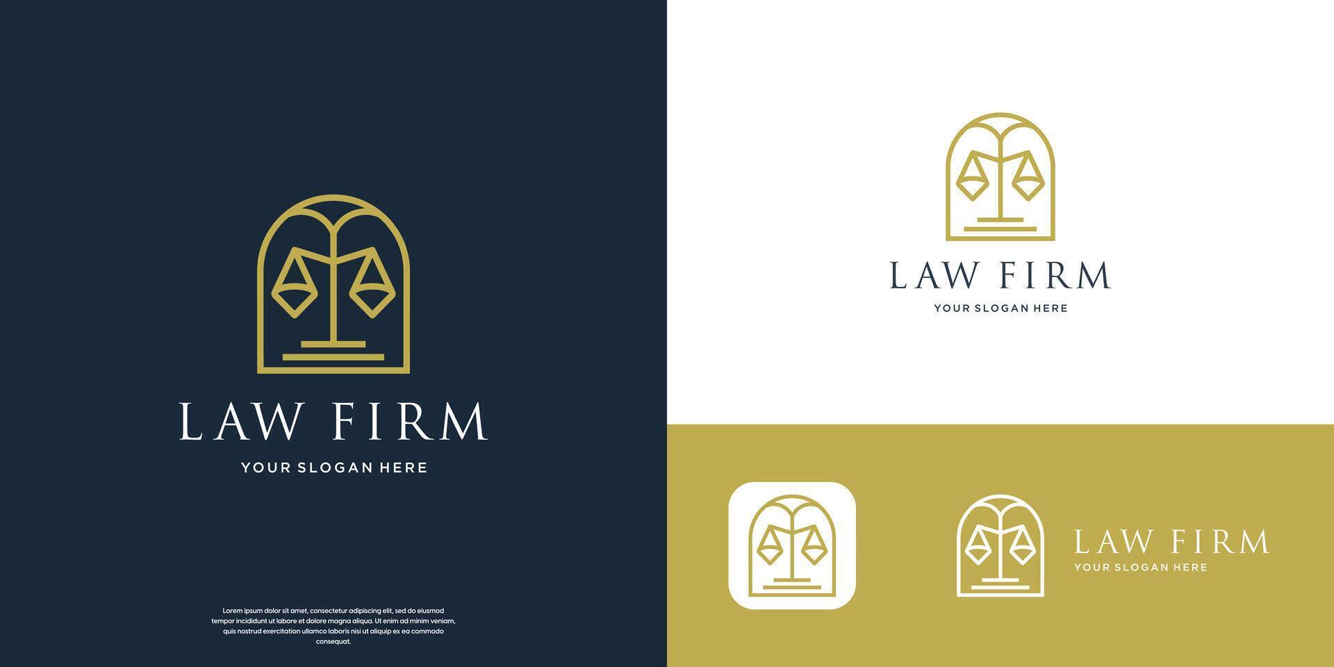 line scale justice logo icon symbol design template illustration inspiration. vector
