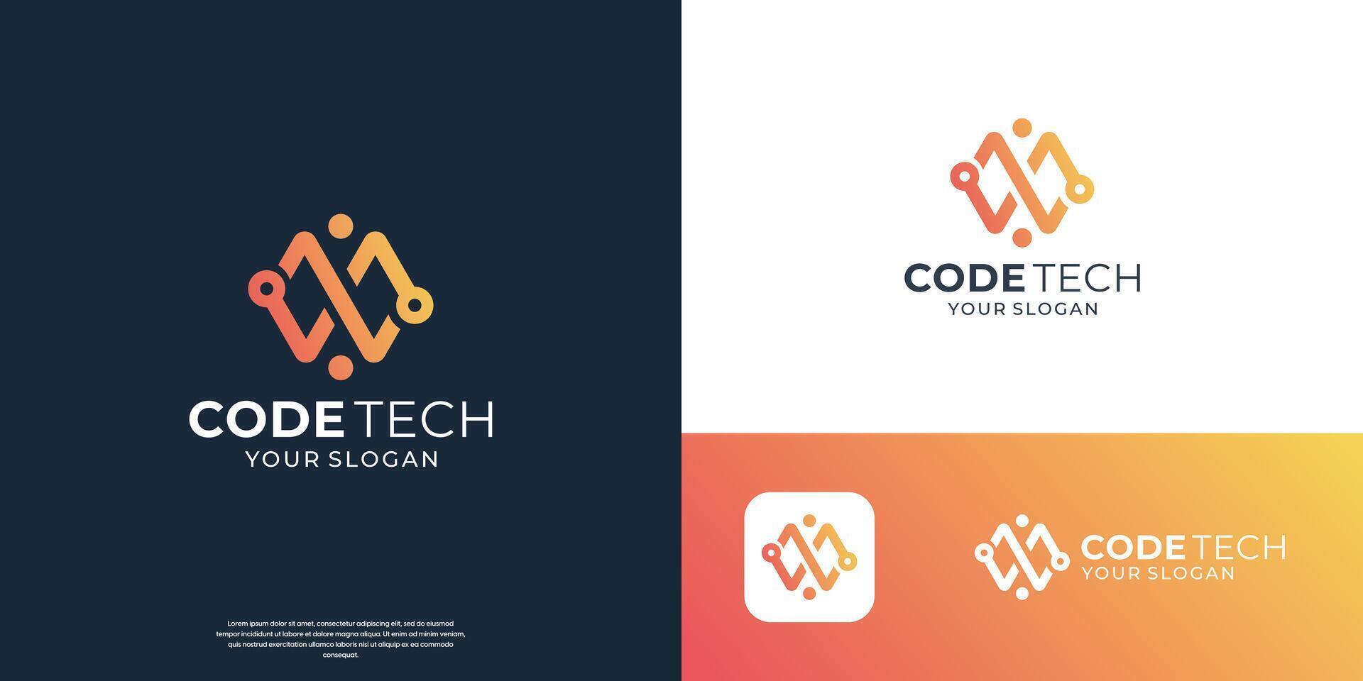 Modern Coding logo designs concept , Programmer Technology logo icon vector