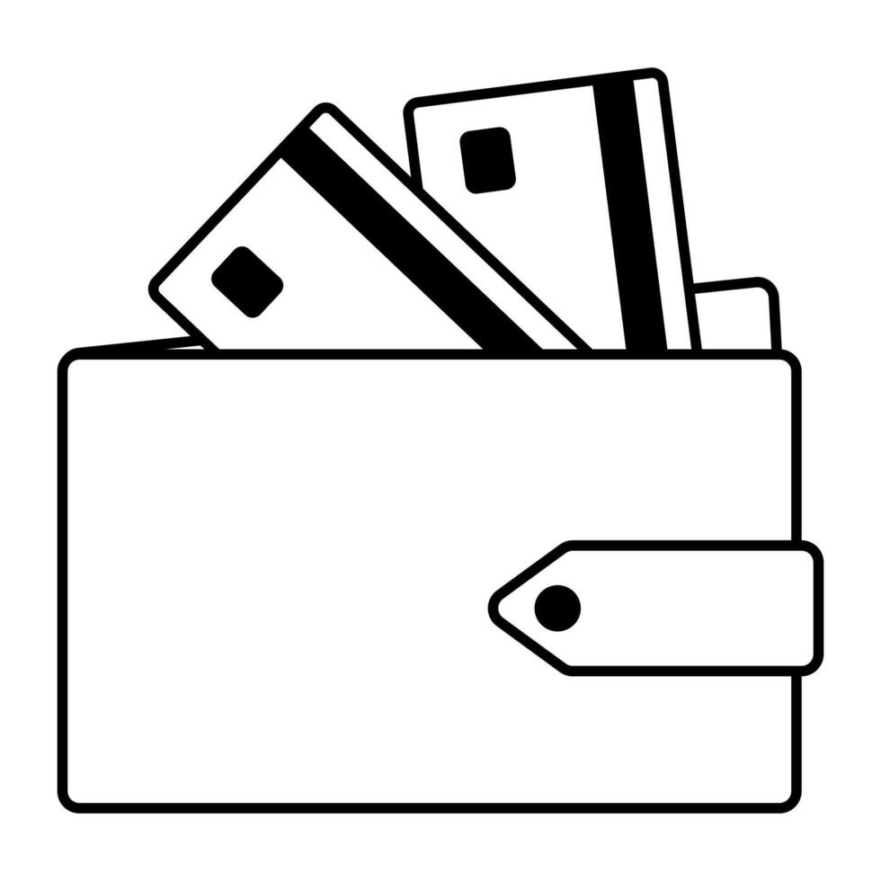 Wallet and credit cards icon. Business and finance. Isolated on white background. vector