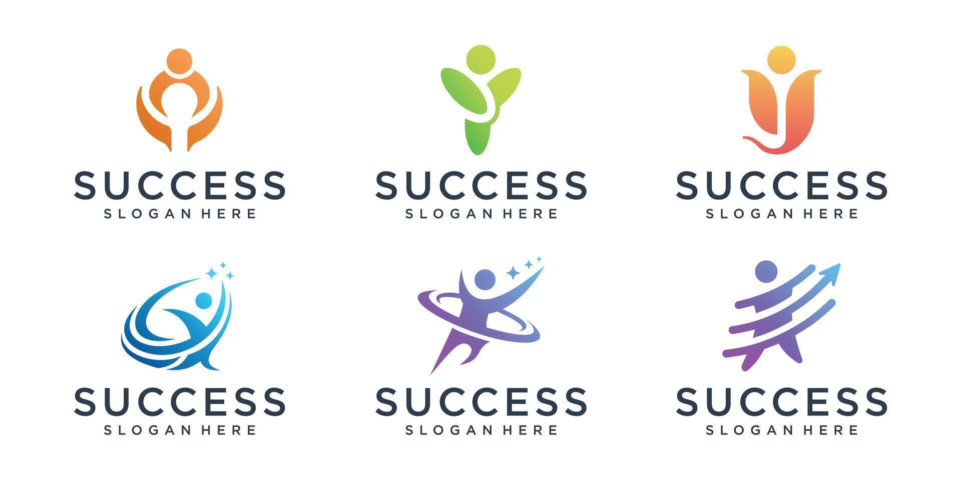 set of success logo design inspiration. vector