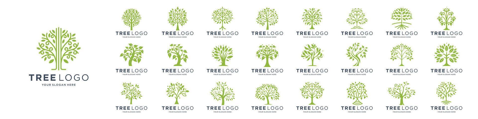 set of best tree logo icon collections, perfect symbol for company logos or branding design. vector