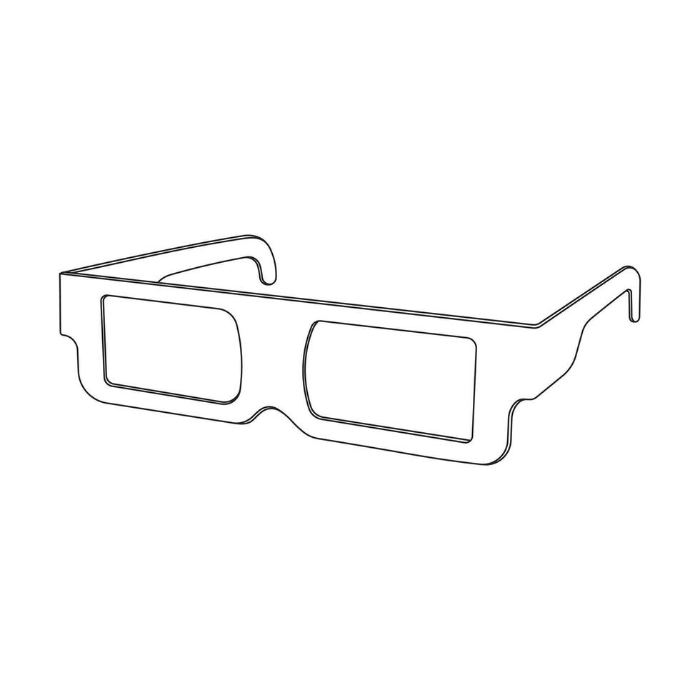 Hand drawn cartoon 3d glasses Isolated on White vector
