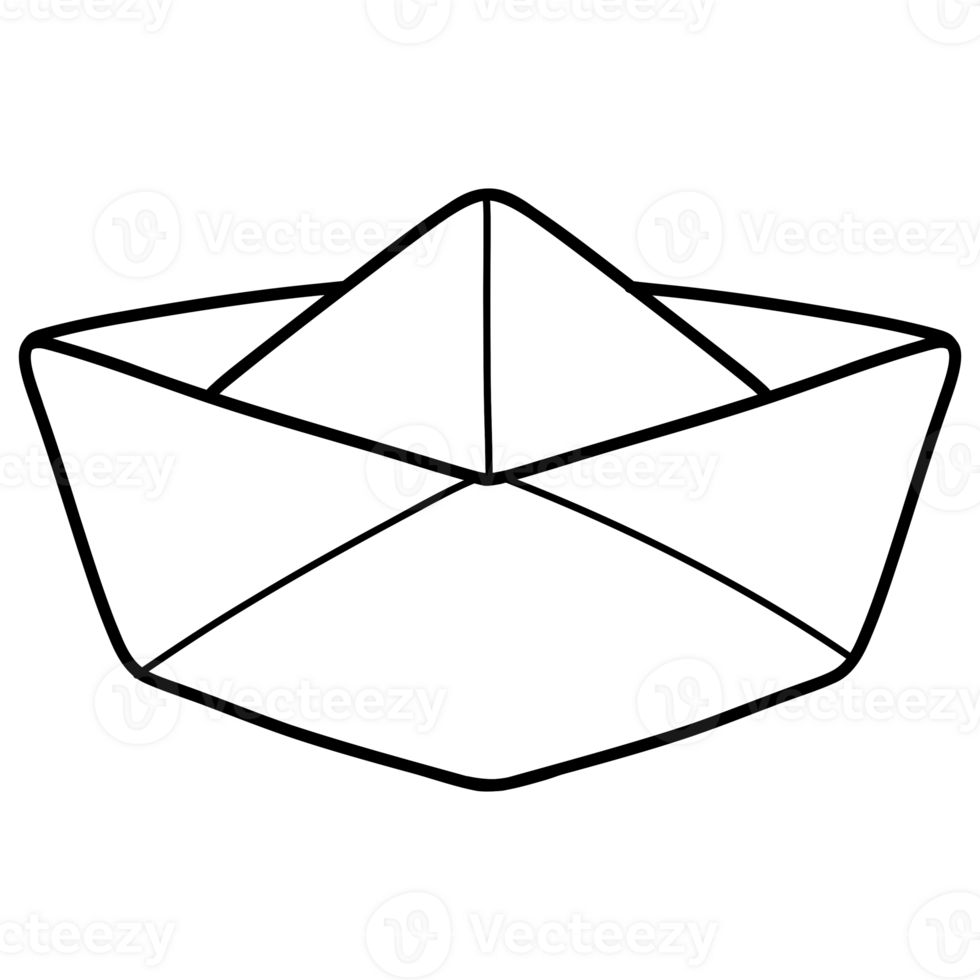 Paper boat doodle png