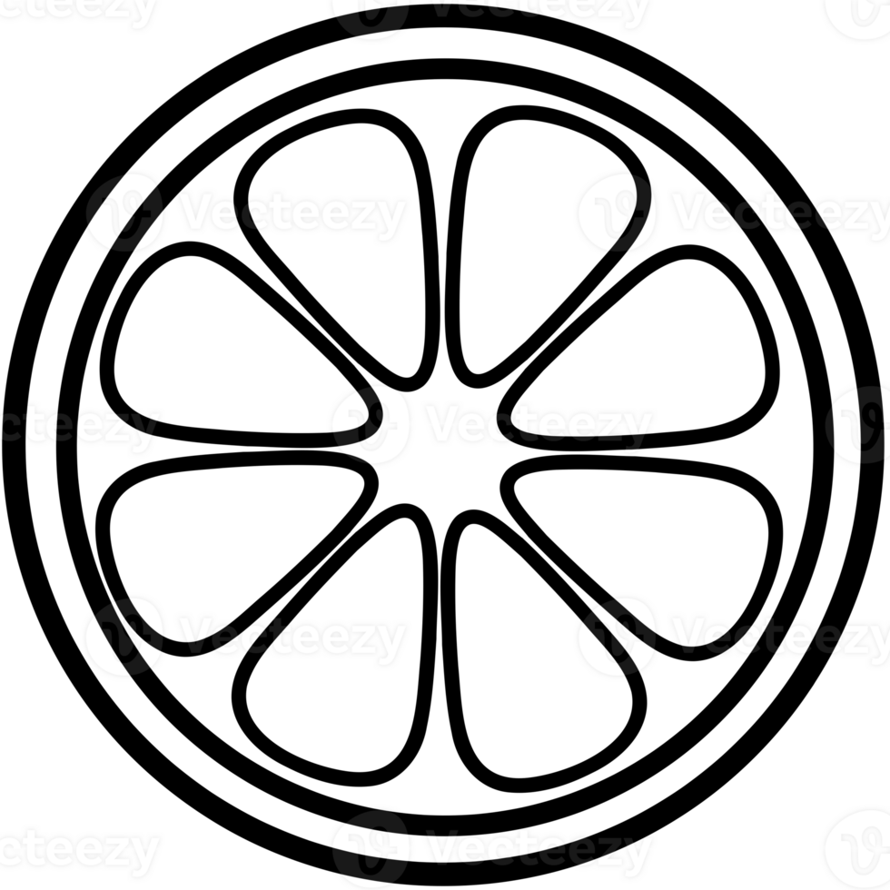 Slice orange doodle png