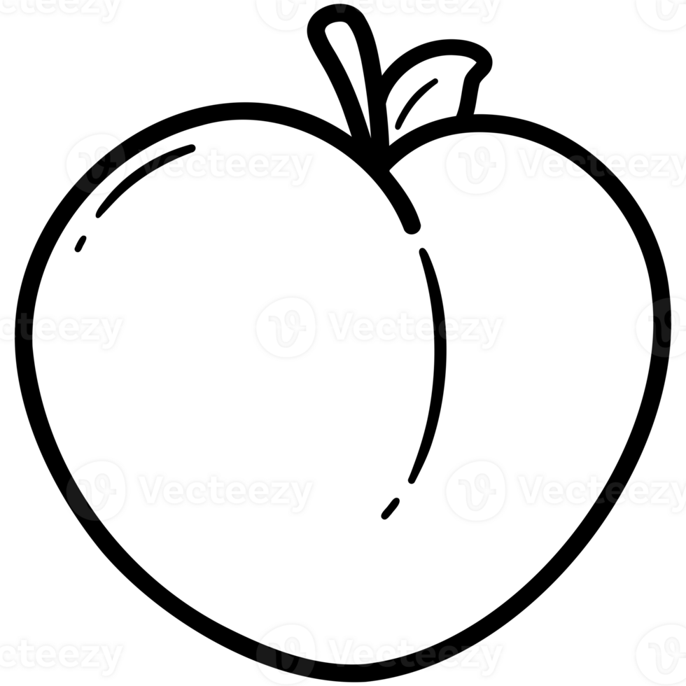 Heart shape peach doodle png