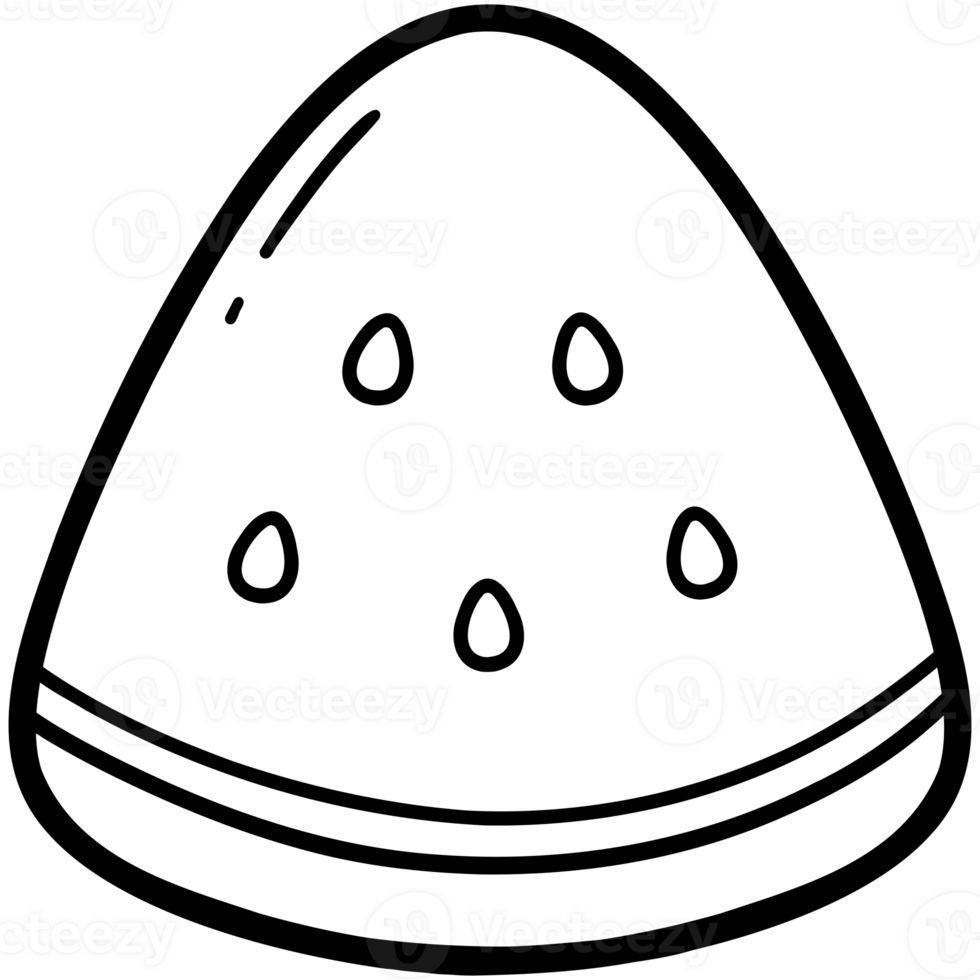 a piece of watermelon doodle png