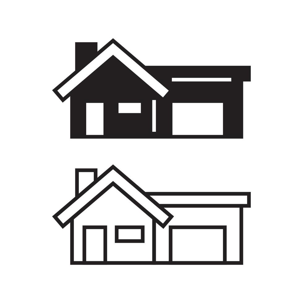 House icon. House symbol for real estate objects and houses black icons isolated on white background vector