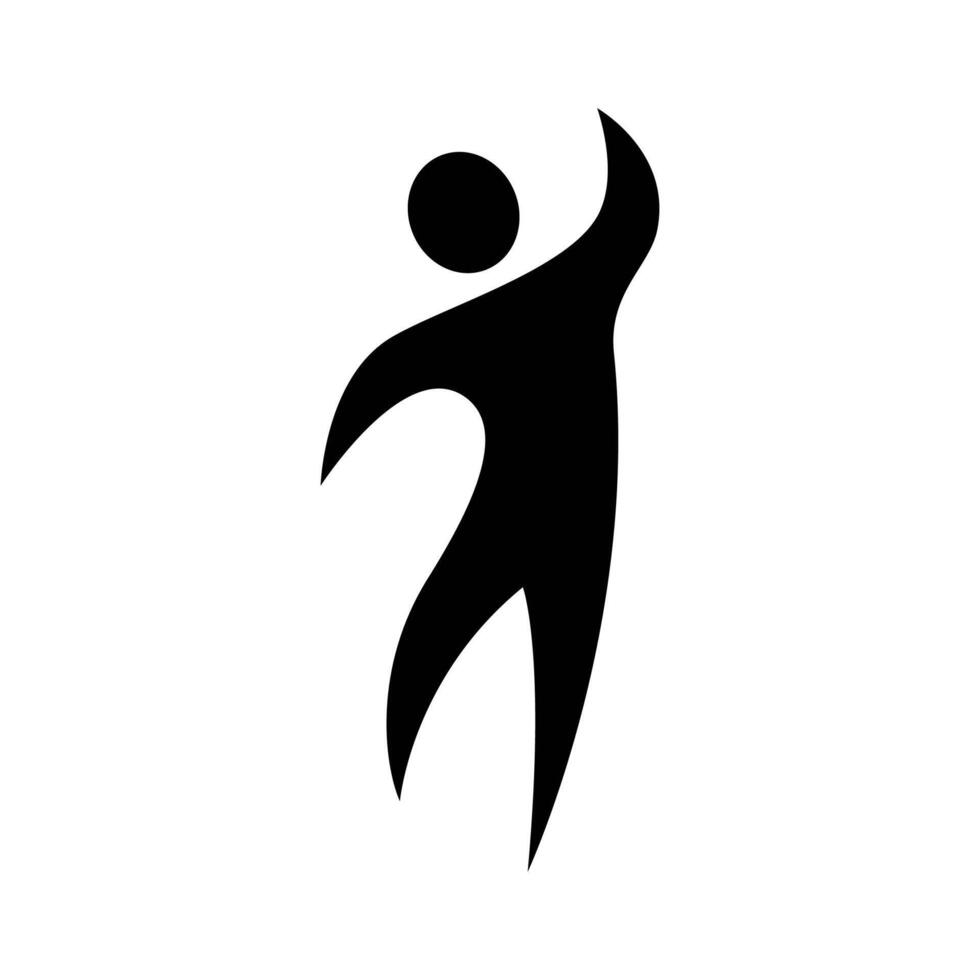 Figure man icon, people waving their hands, human silhouettes isolated on white background. vector