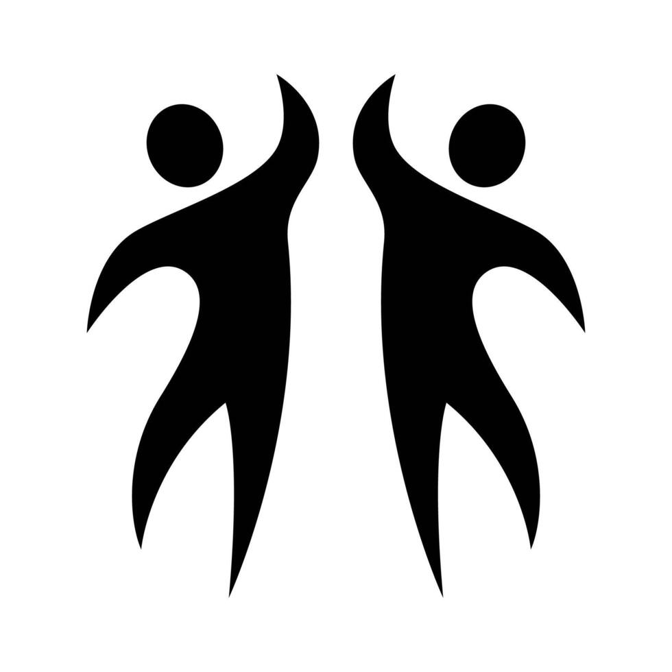 Figure man icon, people waving their hands, human silhouettes isolated on white background. vector