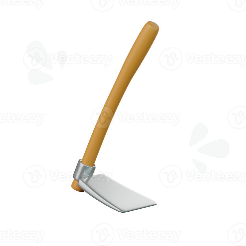 3d labor working hoe tool icon illustration png