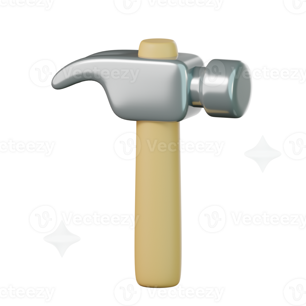 3d labor working hammer tool icon illustration png