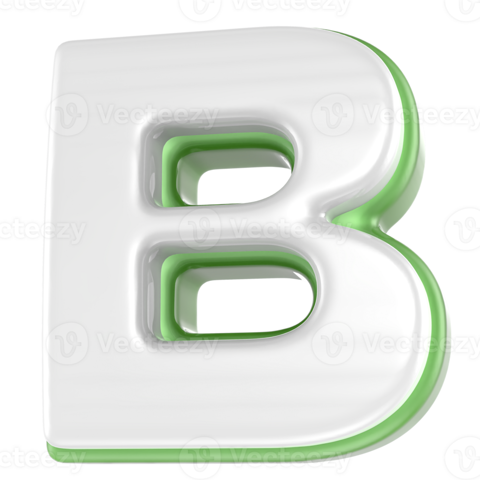 B Letter 3D Render png