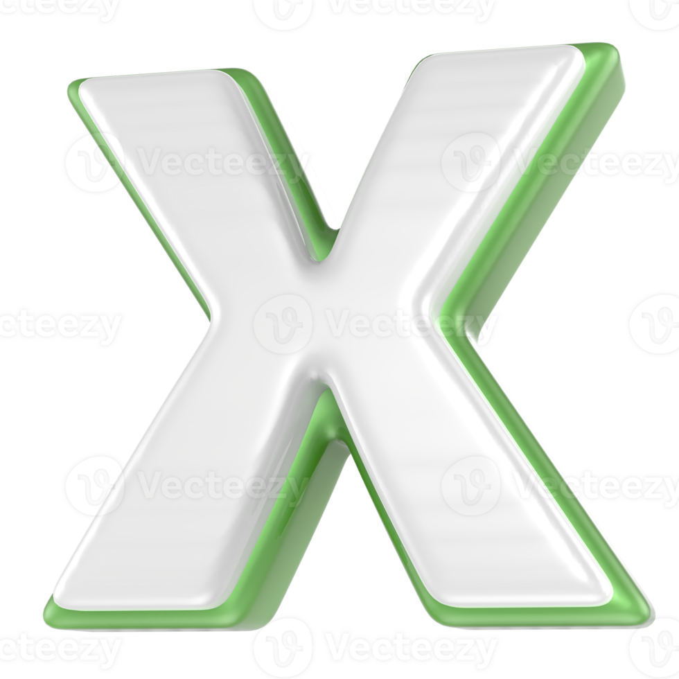 X Letter 3D Render png