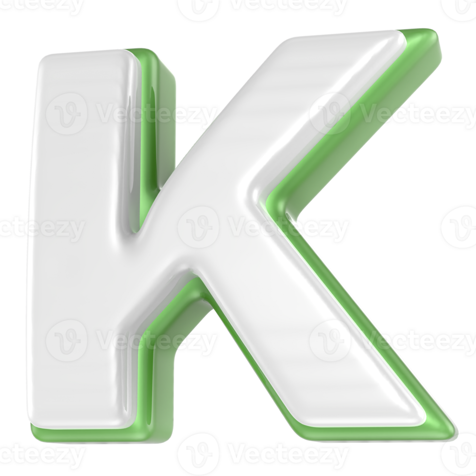 K Letter 3D Render png