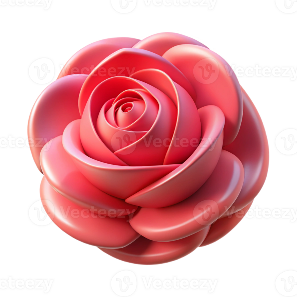 The rose in 3D element png