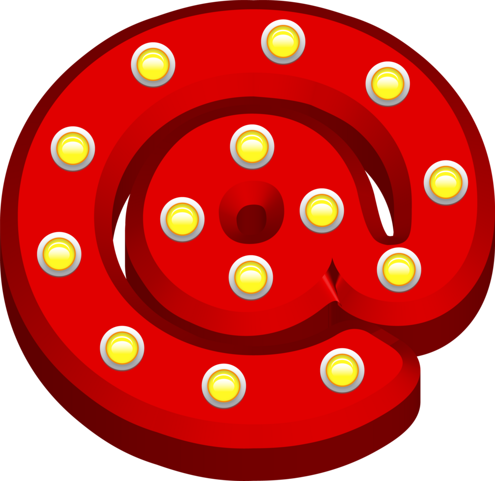 3D Red Cinema light bulb, assign png