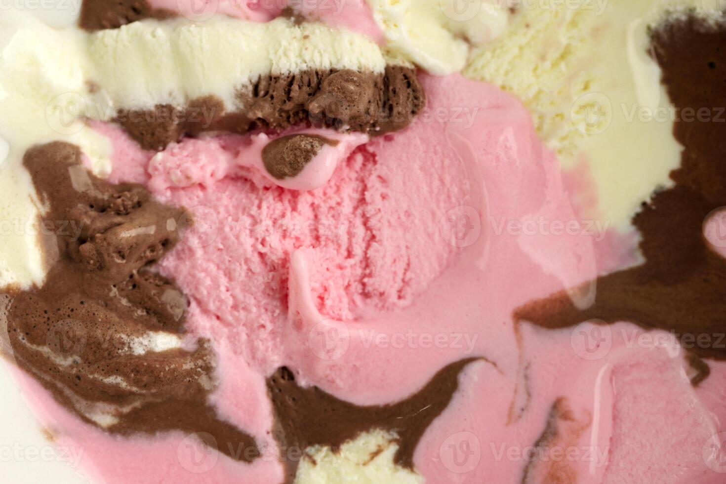 Texture Melted Three Various Color, Neapolitan Ice Cream photo