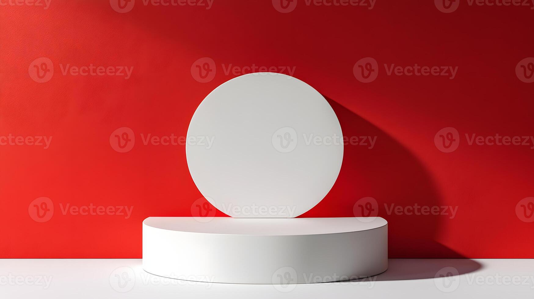 Minimalist product display with red backdrop. photo