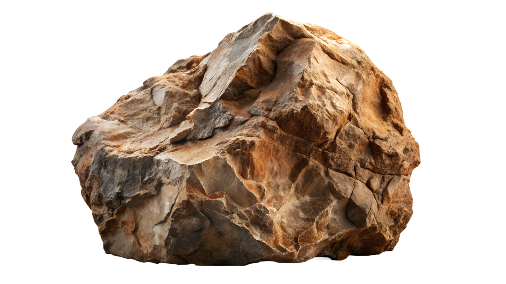 Rock boulder cutout isolated on white or transparent background png