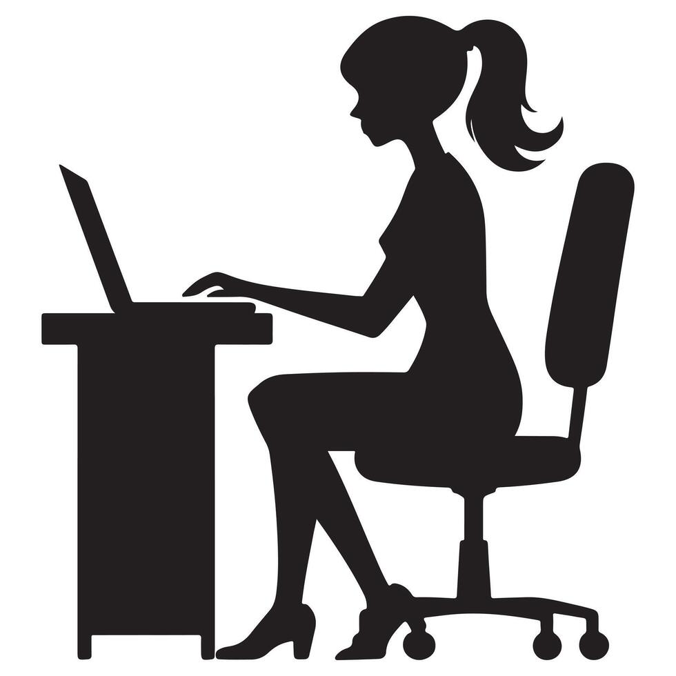 Unveiling the Determination in a Woman's Professional Silhouette vector