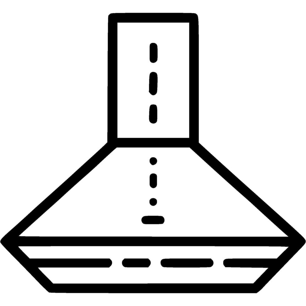 Wall mounted kitchen hood doodle icon. Simple minimalistic symbol in black on white background vector