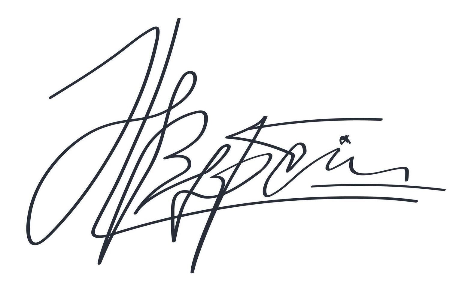 Signature template black color for document vector