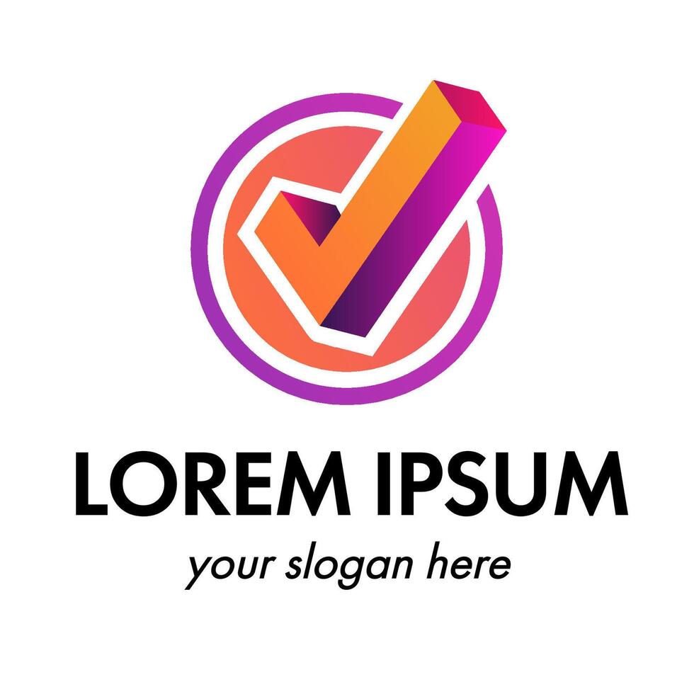 Verifiied symbol in circle template modern color vector