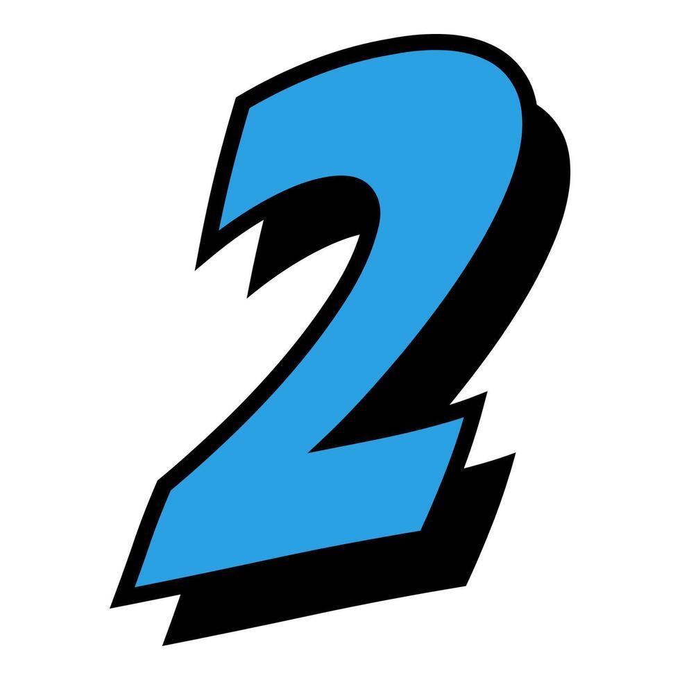 2 number 3d style colorful modern typography vector