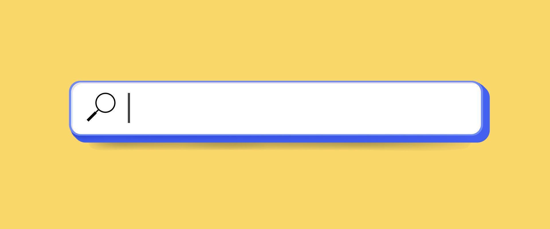 3d search bar Internet browser engine vector