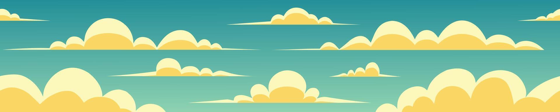 Sky clouds pattern illustration cartoon style vector
