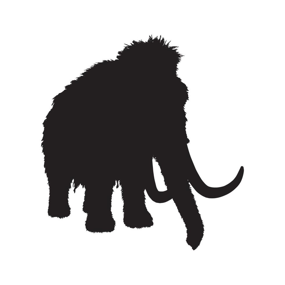 Woolly Mammoth Silhouette Illustration vector