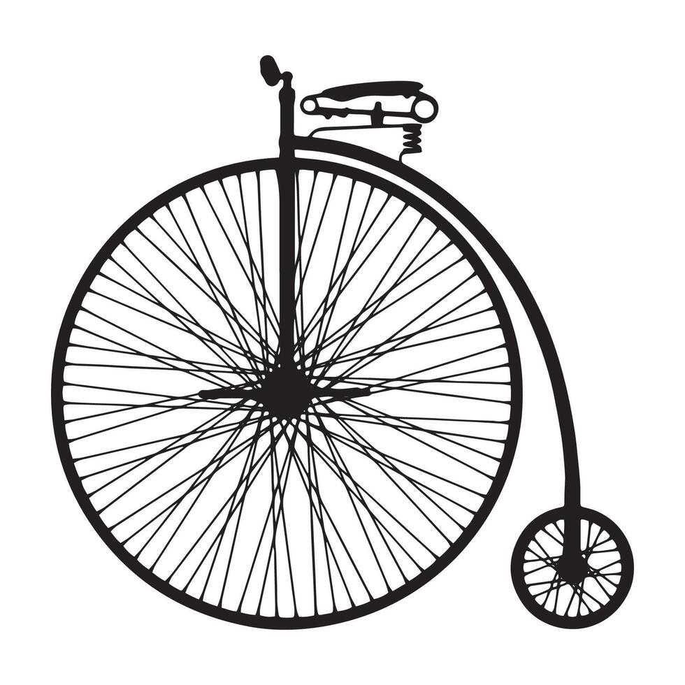 Penny Farthing Bicycle Silhouette Illustration vector